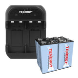 Combo: Tenergy TN141 2-Bay 9V Charger + NiMH 9V 250mAh (90258)
