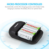 Combo: Tenergy TN141 2-bay 9V Charger + Centura NiMH 9V 200mAh (90260)