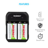 Combo: Tenergy TN141 2-bay 9V Charger + Centura NiMH 9V 200mAh (90260)