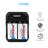 Combo: Tenergy TN141 2-bay 9V Charger + 2pcs Premium 9V 250mAh (90261)