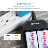Combo: Tenergy TN141 2-bay 9V Charger + 4pcs Premium 9V 250mAh (90262)