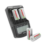 Combo: 4 Pack Centura NiMH Rechargeable C Batteries + Tenergy (90298)