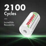 Combo: 4 Pack Centura NiMH Rechargeable C Batteries + Tenergy (90298)
