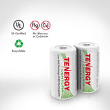 Combo: 4 Pack Centura NiMH Rechargeable C Batteries + Tenergy (90298)