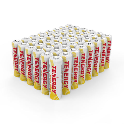 Tenergy NiCD AA 1.2V 1000mAh Rechargeable Battery, 48 pack (90302)