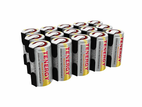 Tenergy 15 Count Sub C 2200mAh NiCd Rechargeable Battery for (90309)