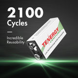 4pcs Tenergy Centura NiMH 9V 200mAh Rechargeable Batteries (90365)