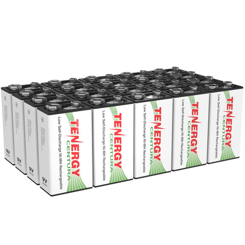 20pcs Tenergy Centura NiMH 9V 200mAh Low Self Discharge (90366)
