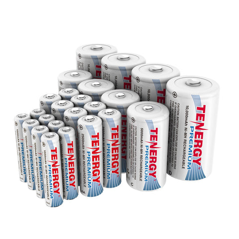 Combo: 24pcs Tenergy Premium NiMH Rechargeable Batteries (90403)