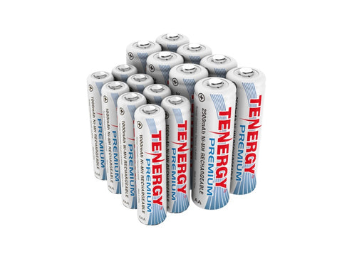 Combo: 16 pcs Tenergy Premium NiMH Rechargeable Batteries (90408)