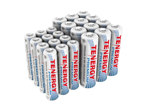 Combo: 24 pcs Tenergy Premium NiMH Rechargeable Batteries (90410)