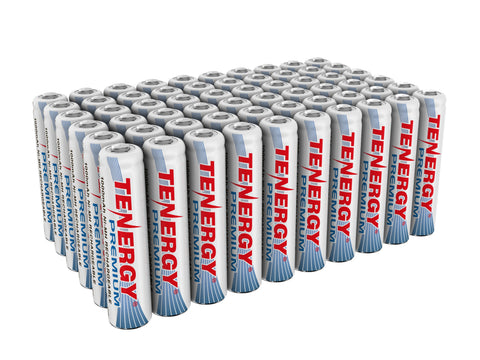 Combo: 60 pcs Tenergy Premium AAA 1000mAh NiMH Rechargeable (90416)