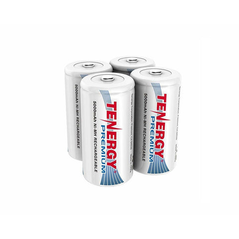 Combo: 4 pcs Tenergy Premium C 5000mAh NiMH Rechargeable (90418)