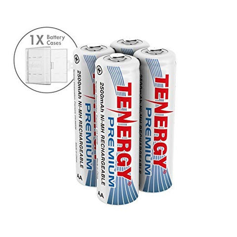 Combo: 4 pcs Tenergy Premium AA 2500mAh NiMH Rechargeable (90430)