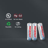 Combo: 4 pcs Tenergy Premium AA 2500mAh NiMH Rechargeable (90430)