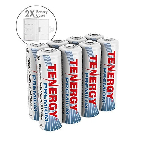 Combo: 8 pcs Premium AA NiMH Rechargeable Batteries w/ 2 (90431)