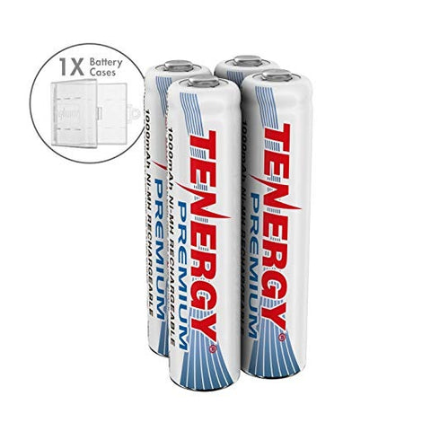 Combo: 4 pcs Tenergy Premium AAA 1000mAh NiMH Rechargeable (90432)