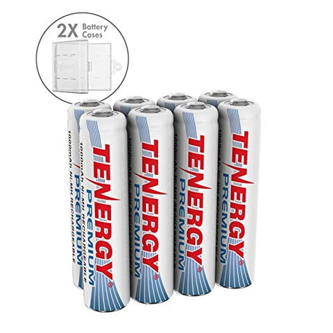 Combo: 8 pcs Tenergy Premium AAA 1000mAh NiMH Rechargeable (90433)