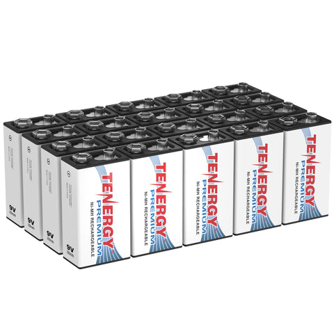Combo: 20pcs Tenergy Premium 9V 250mAh NiMH Rechargeable (90496)