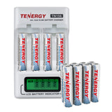 Combo: Tenergy TN156 4-Bay AA/AAA NiMH LCD Battery Charger + (90500)
