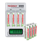 Combo: Tenergy TN156 4-Bay AA/AAA NiMH LCD Battery Charger + (90505)