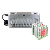 Combo: Tenergy TN145 8-Bay AA/AAA NiMH Battery Charger + 8 (90529)