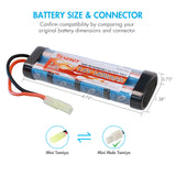 Combo: Tenergy Airsoft NiMH 9.6V 1600mAh Flat Battery Pack /w (90574)