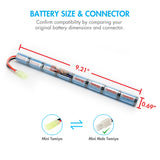 Combo: Tenergy Airsoft NiMH 9.6V 1600mAh Stick Battery Pack + (90575)