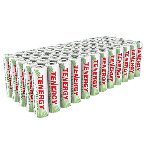 60pcs Tenergy Centura NiMH AA 1.2V 2000mAh Rechargeable (90606)