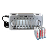 Combo: Tenergy TN145 8-Bay AA/AAA NiMH BatteryCharger + 16 AAA (90607)