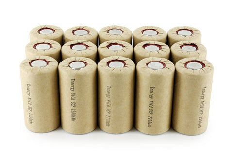 15pcs Tenergy NiCd SubC 2200mAh Paper Wrapped Rechargeable (90626)
