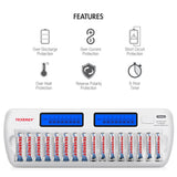 Tenergy TN438 16-Bay AA/AAA NiMH/NiCd LCD Smart Battery (90633)
