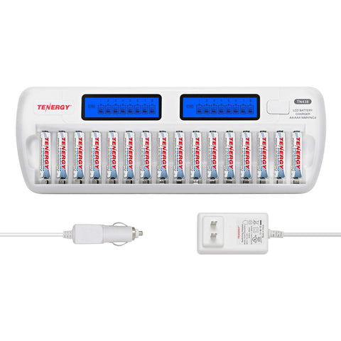 Tenergy TN438 16-Bay AA/AAA NiMH/NiCd LCD Smart Battery (90634)