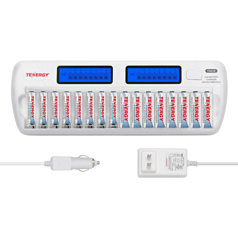 Tenergy TN438 16-Bay AA/AAA NiMH/NiCd LCD Smart Battery (90635)