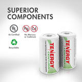 8-pack Tenergy Centura NiMH C 1.2V 4000mAh Rechargeable (90645)