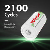 Tenergy 16 Pack Centura NiMH D 1.2V 8000mAh Rechargeable (90666)