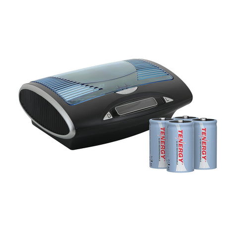 Tenergy T9688 Universal LCD Battery Charger + 4 Pack Tenergy (90672)