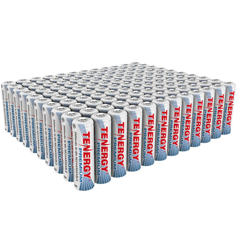 Combo: 120 pcs Tenergy Premium AA 2500mAh NiMH Rechargeable (90676)