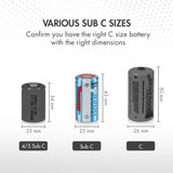 Tenergy 15 Count Propel Sub C 3000mAh NiMH Rechargeable (90684)