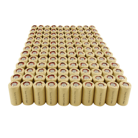 120pcs Tenergy NiCd SubC 2200mAh Paper Wrapped Flat Top (90688)