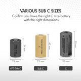 120pcs Tenergy NiCd SubC 2200mAh Paper Wrapped Flat Top (90688)