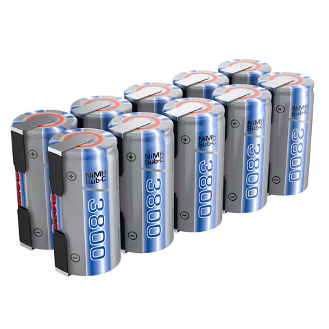 Tenergy 10 Count Propel Sub C 3800mAh NiMH Rechargeable (90689)