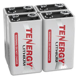 Tenergy 4-Pack 9V Lithium Battery, 1200mah with 10 years shelf (90693)