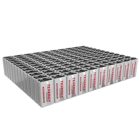 120-Pack, Tenergy 9V Lithium Battery, 1200mah with 10 years (90696)