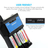 Combo: Tenergy T4s Universal LED Battery Charger + 2 Pack NiMH (90697)
