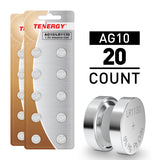 Tenergy AG10/LR1130 1.5V Alkaline Button Cells, 20pcs (2 x (90720)