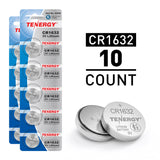 Tenergy CR1632 3V Lithium Button Cells, 10pcs (2 x Cards) (90723)