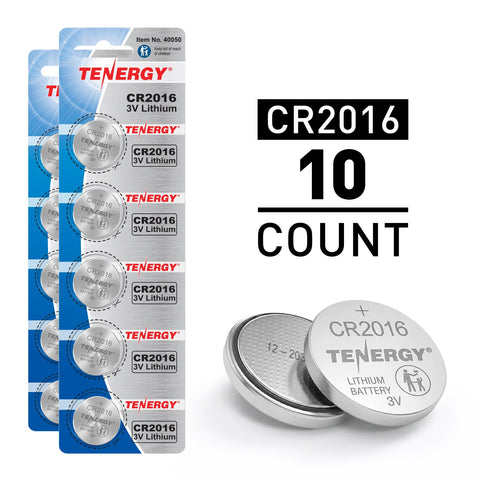 Tenergy CR2016 3V Lithium Button Cells, 10Pack (2 x Cards) (90724)