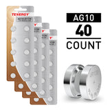 Tenergy AG10/LR1130 1.5V Alkaline Button Cells, 40pcs (4 x (90725)
