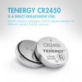 Tenergy CR2450 3V Lithium Button Cells, 20pcs (4 x Cards) (90727)